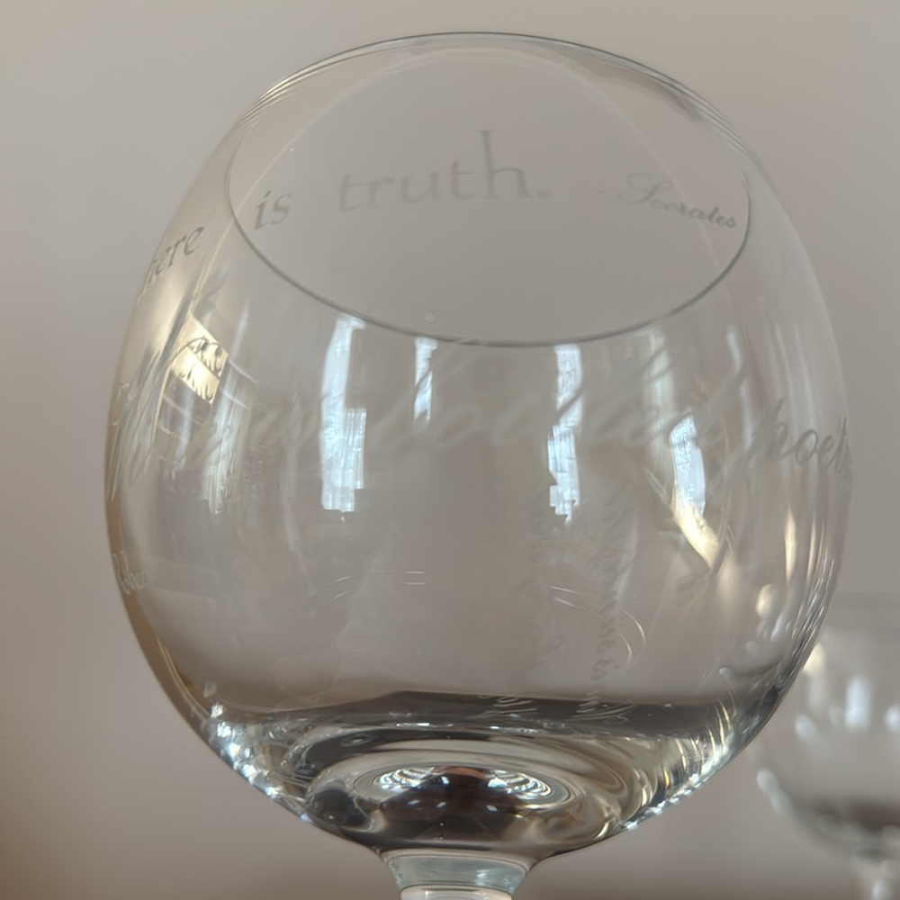 Pottery Barn Wine Quote Red Wine Glasses - Picture 5 of 9
